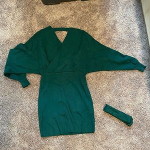 Emerald green sweater dress